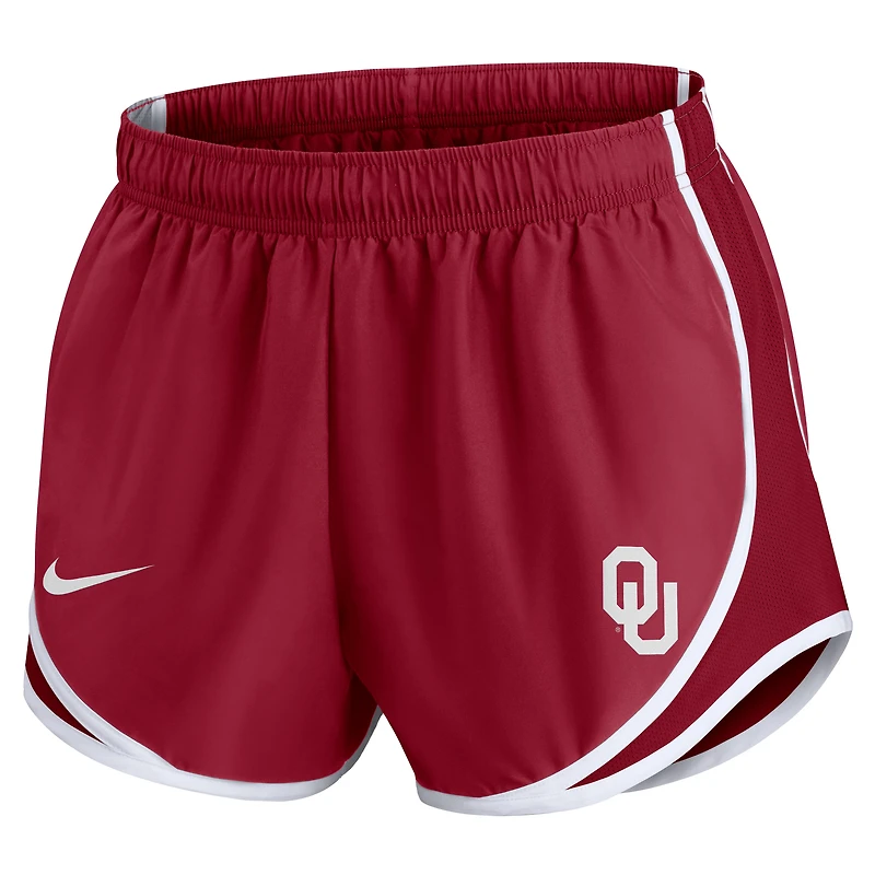Short Nike Crimson Oklahoma Sooners Primetime Tempo Dri-FIT pour femme