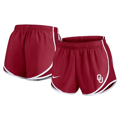 Short Nike Crimson Oklahoma Sooners Primetime Tempo Dri-FIT pour femme