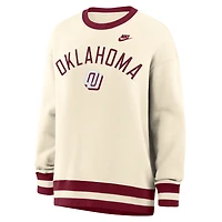 Women's Nike  Natural Oklahoma Sooners Oversized Legacy Arch Phoenix Sweatshirt