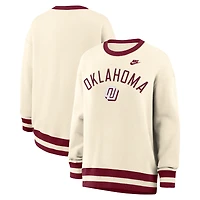 Women's Nike  Natural Oklahoma Sooners Oversized Legacy Arch Phoenix Sweatshirt