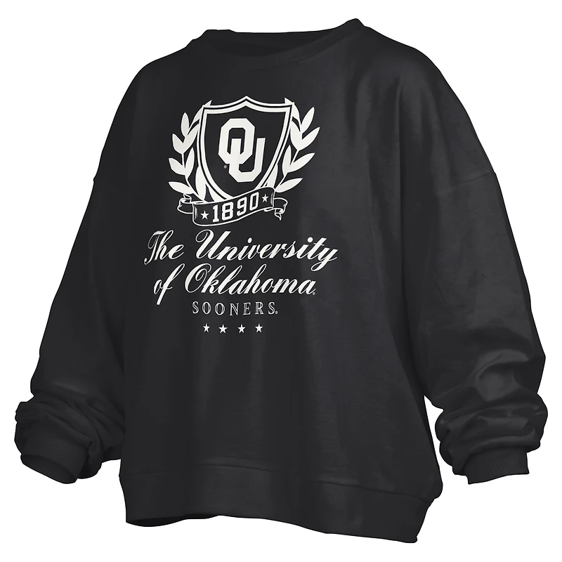 Sweat-shirt oversize noir Pressbox pour femme Oklahoma Sooners Big Aug Script Janice