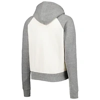 Sweat à capuche raglan Pressbox crème/gris chiné Oklahoma Sooners Cody Tri-Bend pour femme