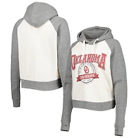 Sweat à capuche raglan Pressbox crème/gris chiné Oklahoma Sooners Cody Tri-Bend pour femme