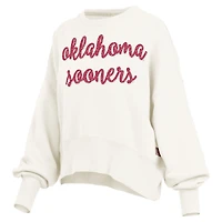 Sweat-shirt oversize pour femme Pressbox Cream Oklahoma Sooners Chelsea
