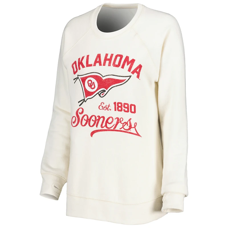 Sweat-shirt raglan Pressbox Oklahoma Sooners Old Standard Pennant Knobi pour femme, crème