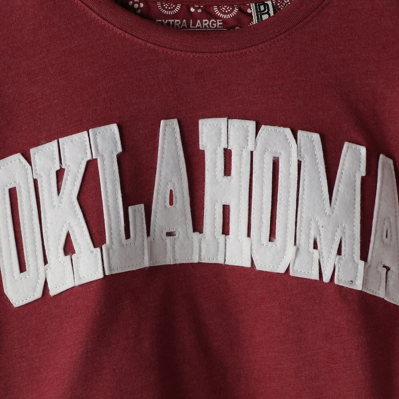 T-shirt à manches longues pour femme Pressbox Crimson Oklahoma Sooners Taille Plus Two-Hit Canyon