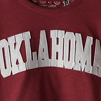 T-shirt à manches longues pour femme Pressbox Crimson Oklahoma Sooners Taille Plus Two-Hit Canyon