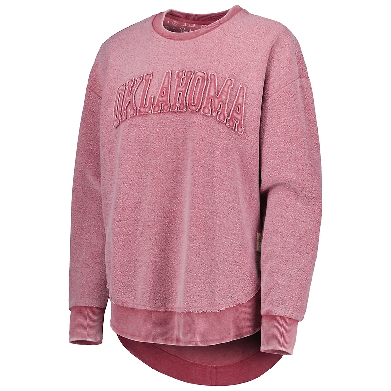 Sweat-shirt Pressbox Crimson Oklahoma Sooners Ponchoville pour femme