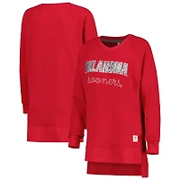 Sweat-shirt raglan Pressbox Crimson Oklahoma Sooners Steamboat imprimé animal pour femme
