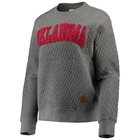 Sweat-shirt matelassé pour femme Pressbox Heather Charcoal Oklahoma Sooners Moose