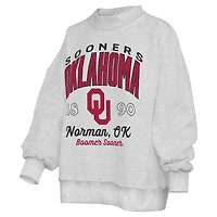 Sweat-shirt réversible Pressbox gris chiné pour femmes, Oklahoma Sooners
