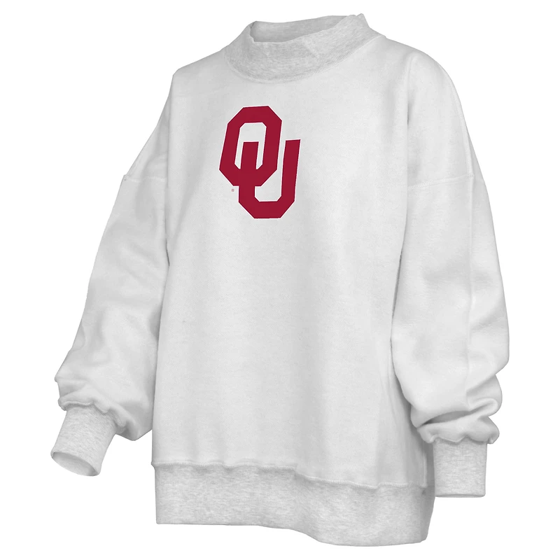 Sweat-shirt réversible Pressbox gris chiné pour femmes, Oklahoma Sooners