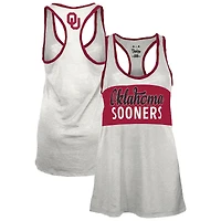 Débardeur dos nageur Tracy pour femme, blanc/cramoisi, des Sooners de l'Oklahoma