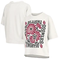 Women's Pressbox  White Oklahoma Sooners Elena Oversized Slub T-Shirt
