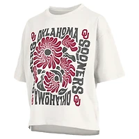 Women's Pressbox  White Oklahoma Sooners Elena Oversized Slub T-Shirt