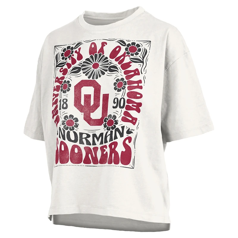 Women's Pressbox White Oklahoma Sooners Harmony Oversized T-Shirt