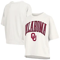 Women's Pressbox Crimson Oklahoma Sooners Nelson Arch Over Logo Waist Length Oversized Slub T-Shirt