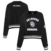 Sweat-shirt court Pro Standard noir Pearl pour femme des Oklahoma Sooners