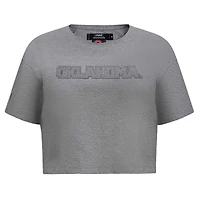 Women's Pro Standard Heather Charcoal Oklahoma Sooners Tonal Neutral Boxy Cropped T-Shirt