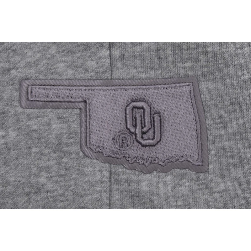 Pantalon de survêtement en polaire coupe décontractée Pro Standard Heather Charcoal pour femmes Oklahoma Sooners ton sur neutre