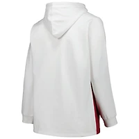 Sweat à capuche taille plus pour femme Profile White/Crimson Oklahoma Sooners avec bande