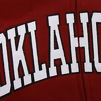 Women's Stadium Athletic Crimson Oklahoma Sooners Arched Name Full-Zip Hoodie