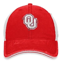 Casquette trucker Top of the World pour femmes, rouge et blanche, Oklahoma Sooners, modèle Radiant.
