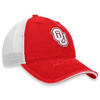Casquette trucker Top of the World pour femmes, rouge et blanche, Oklahoma Sooners, modèle Radiant.