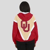 Veste coupe-vent à capuche entièrement zippée couleur or/cramoisi des Oklahoma Sooners pour femme par Erin Andrews