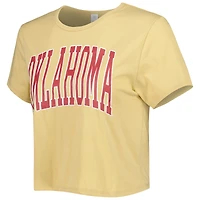Women's ZooZatz Yellow Oklahoma Sooners Core Fashion Cropped T-Shirt