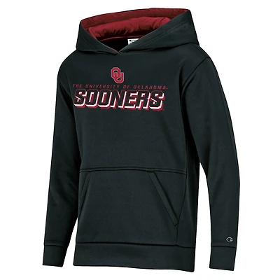 Champion de la jeunesse noir Oklahoma Sooners Field Day Fast Logo Sweat à capuche épais