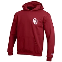 Champion de la jeunesse Crimson Oklahoma Sooners Powerblend Sweat à capuche deux coups