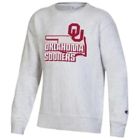Sweatshirt à enfiler armure inversée Oklahoma Sooners Champion pour jeunes, gris chiné