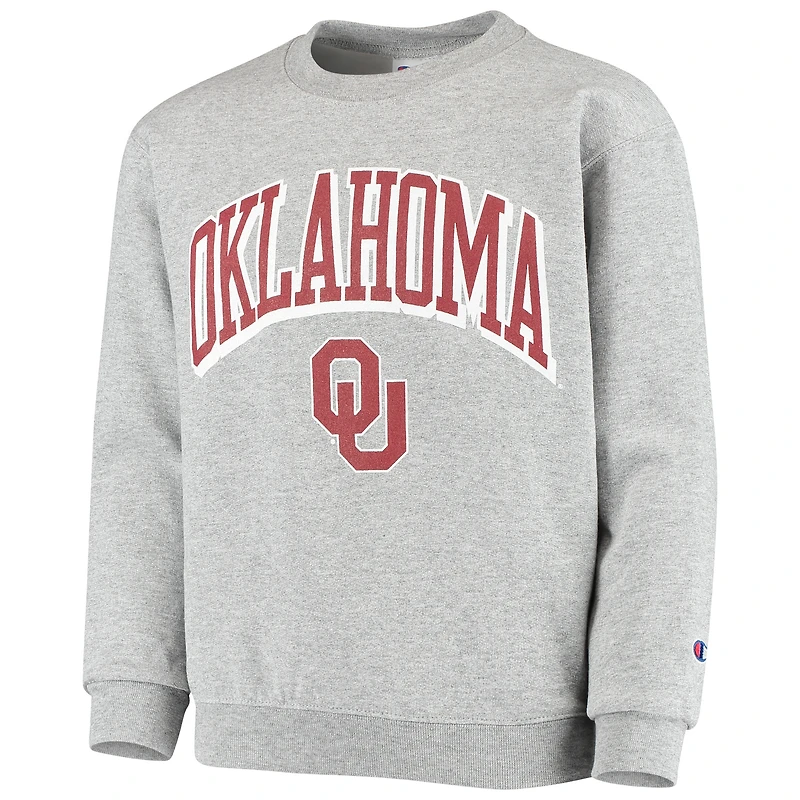 Youth Champion Heathered Gray Oklahoma Sooners Powerblend Fleece Sweatshirt