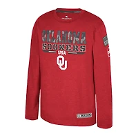 Youth Colosseum Heather Crimson Oklahoma Sooners OHT Military Appreciation Oorah Long Sleeve T-Shirt
