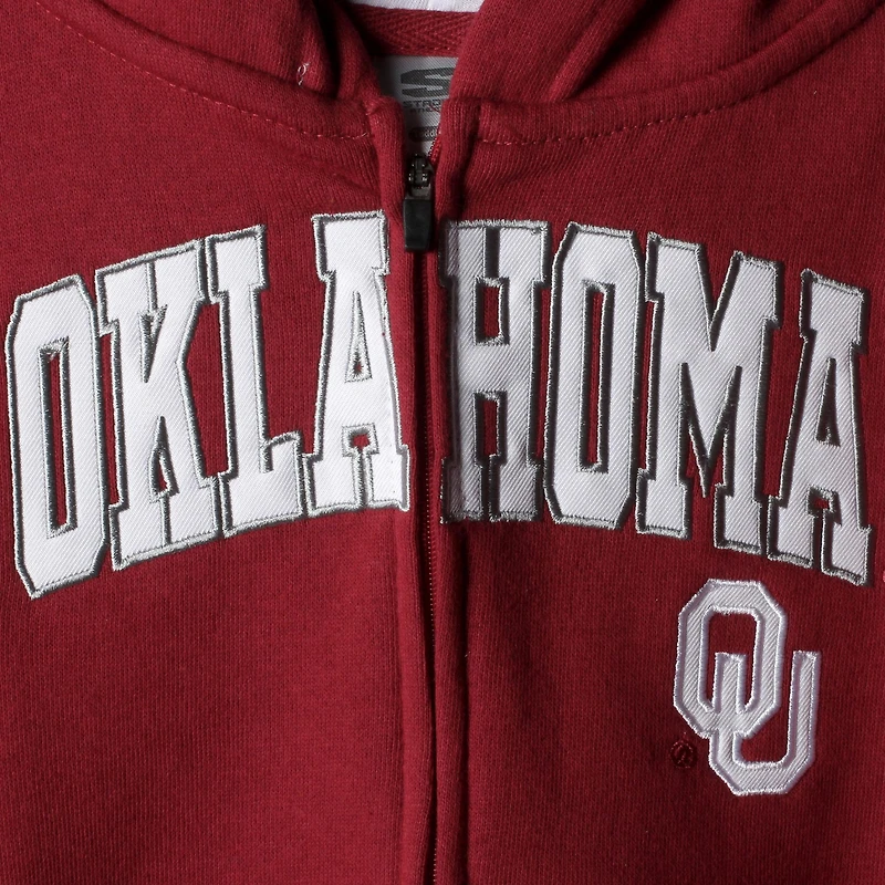 Chandail à capuchon avec arche et logo cramoisi Oklahoma Sooners pour jeune
