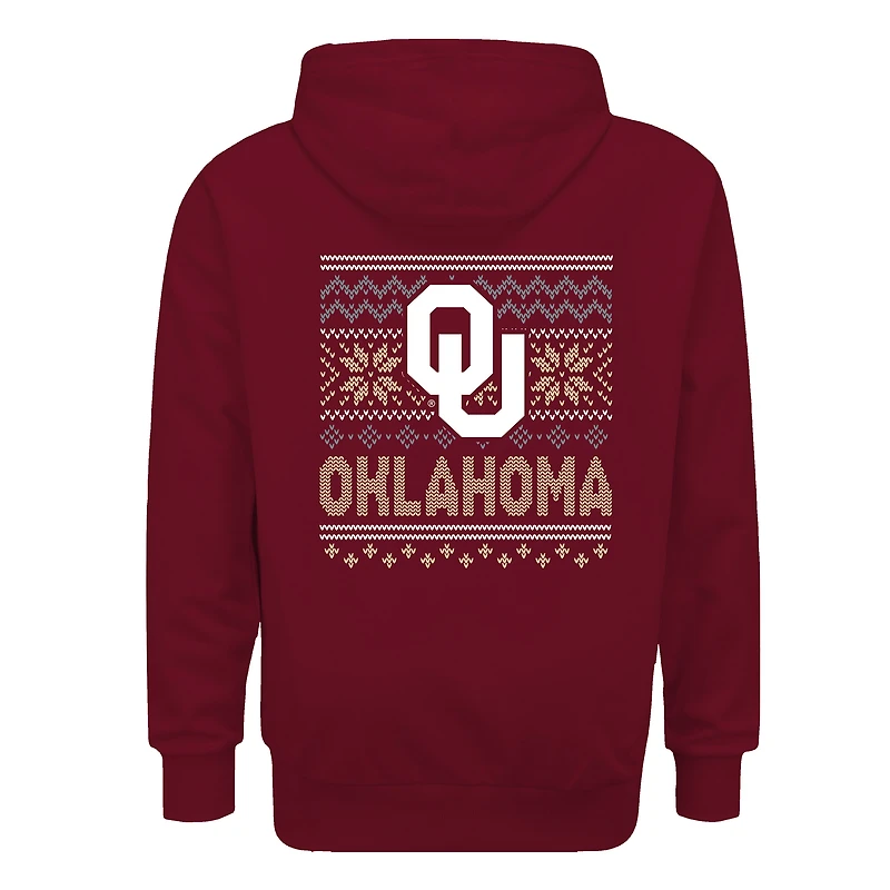 Sweat à capuche classique des Sooners de l'Oklahoma, couleur rouge cramoisi, pour les fêtes fin d'année