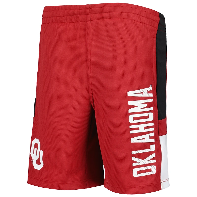 Short de performance en maille latérale Oklahoma Sooners cramoisi pour jeune