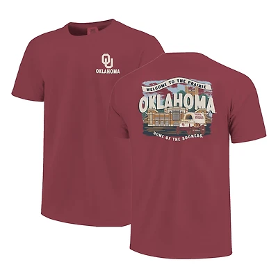 T-shirt jeunesse Crimson Oklahoma Sooners - Scène locale du campus