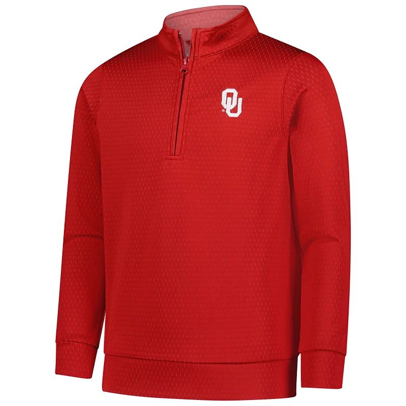 Youth Garb Crimson Oklahoma Sooners Sterling Long Sleeve Quarter-Zip Performance Top