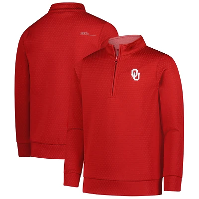 Youth Garb Crimson Oklahoma Sooners Sterling Long Sleeve Quarter-Zip Performance Top