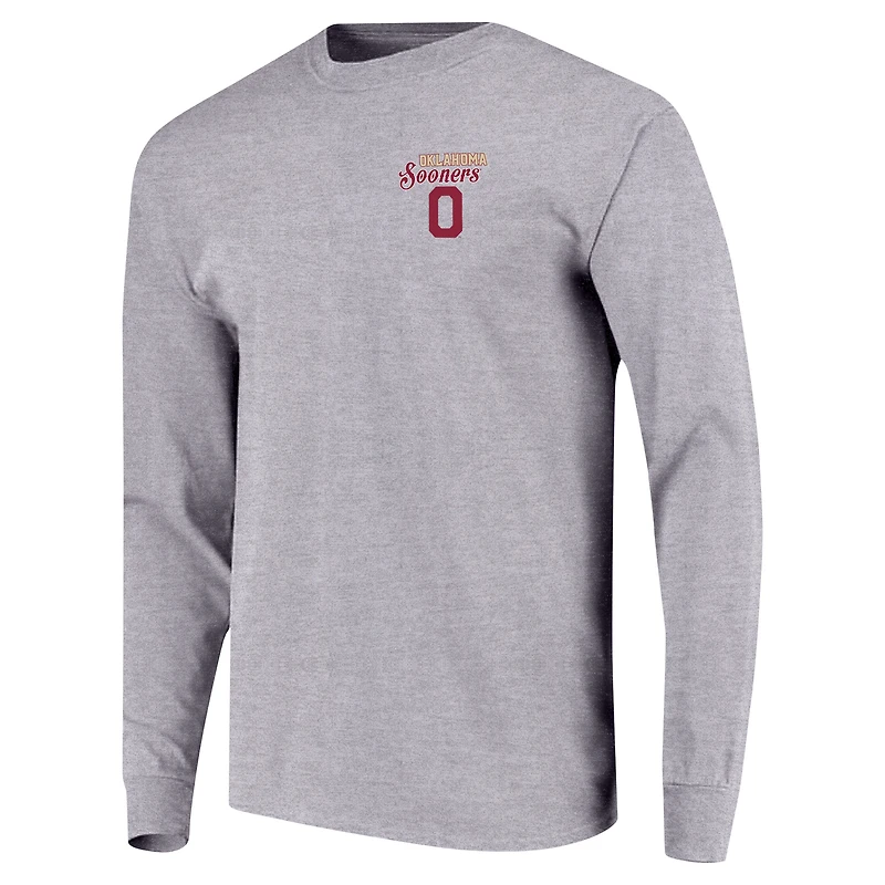 Youth Gray Oklahoma Sooners Retro Script Long Sleeve T-Shirt