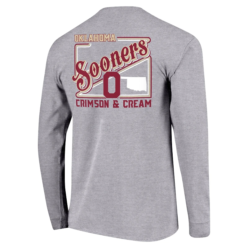 Youth Gray Oklahoma Sooners Retro Script Long Sleeve T-Shirt