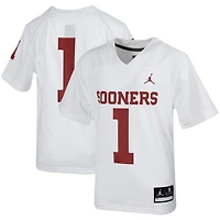 Maillot de football Jordan Brand #1 blanc Oklahoma Sooners Intouchable pour jeune