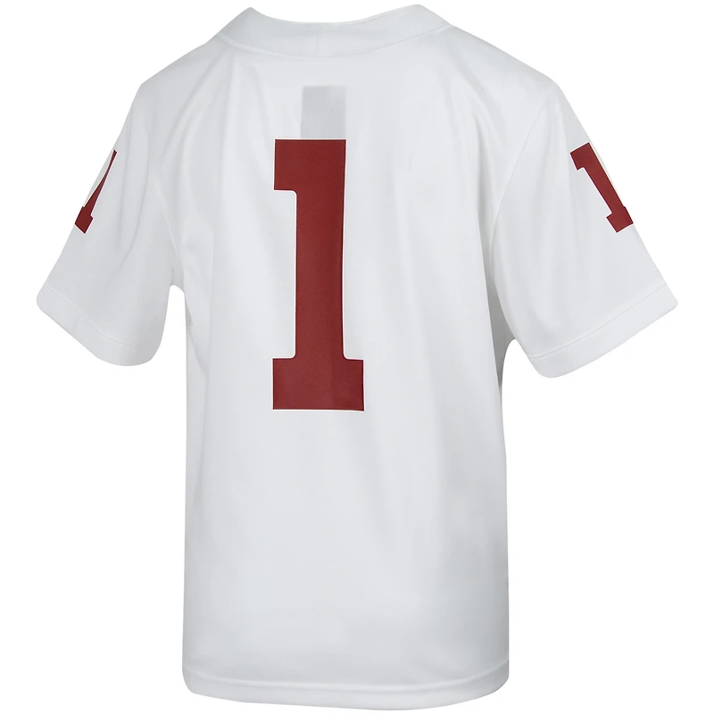 Maillot de football Jordan Brand #1 blanc Oklahoma Sooners Intouchable pour jeune