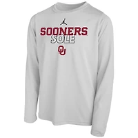 Youth Jordan Brand  White Oklahoma Sooners 2023 On Court Sole Bench T-Shirt