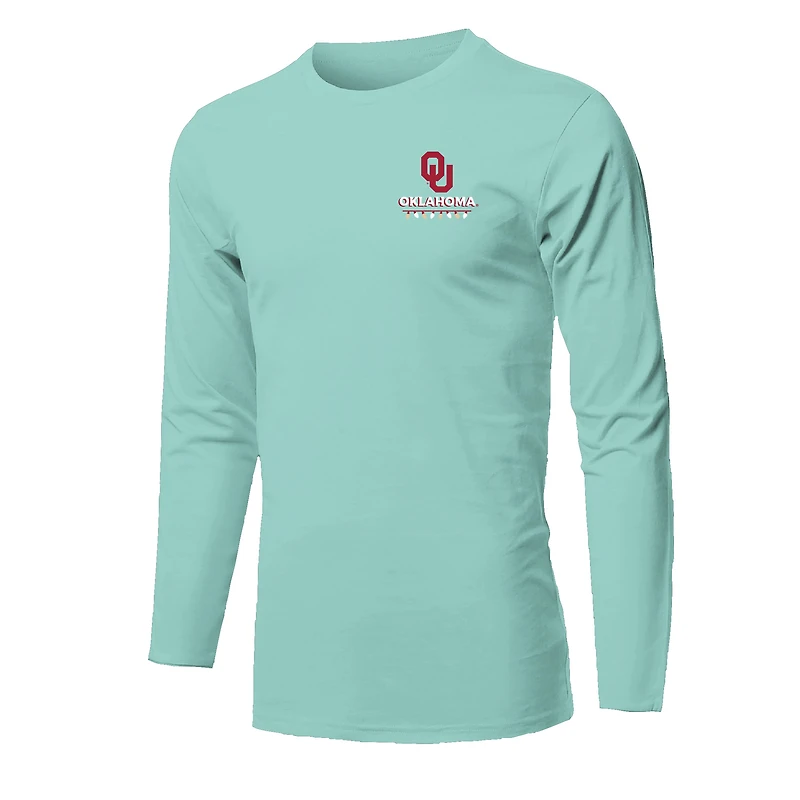 Youth  Light Green Oklahoma Sooners Merry Christmas Tree Long Sleeve T-Shirt