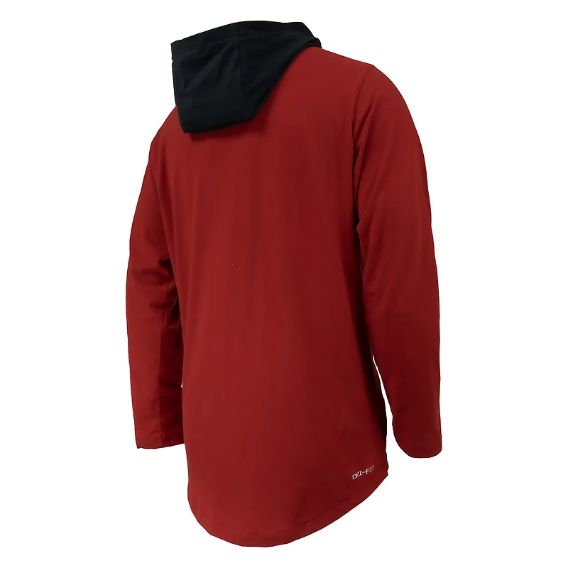 T-shirt à capuche manches longues Nike Crimson Oklahoma Sooners Sideline Performance pour jeune