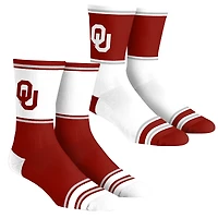 Lot de 2 paires de chaussettes à blocs de couleur pour jeunes Rock Em Socks Oklahoma Sooners