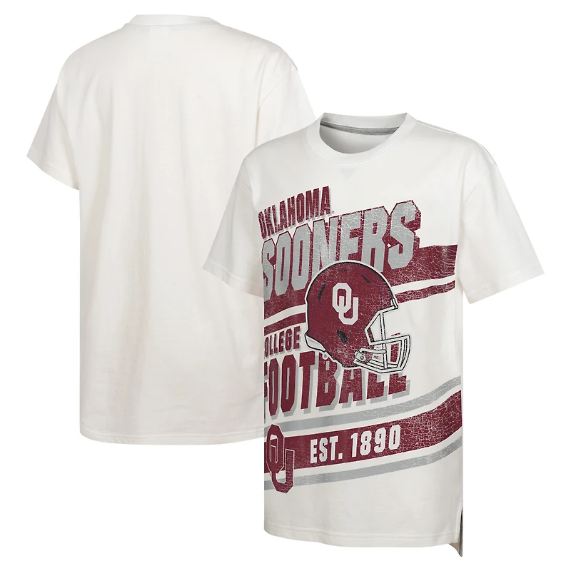 T-shirt surdimensionné blanc pour jeunes des Sooners de l'Oklahoma « Let's Get Loud »